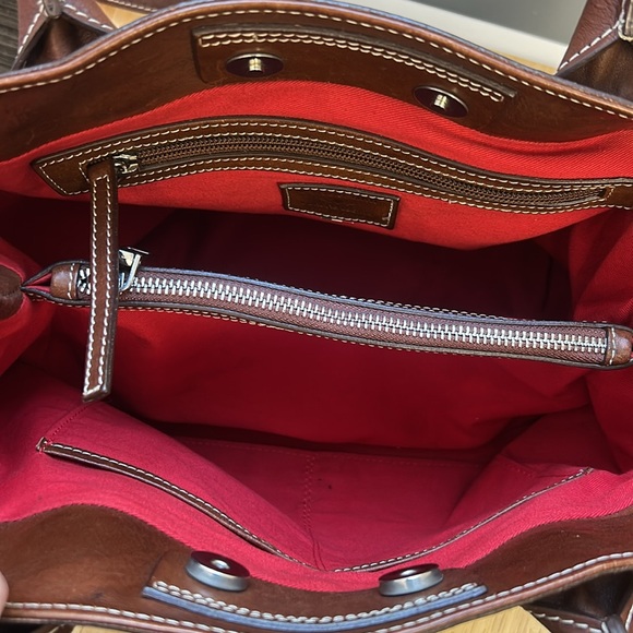 Lux Cavalcanti Genuine Brown Leather Crossbody Purse with Tassels Made in Italy - Picture 8 of 13